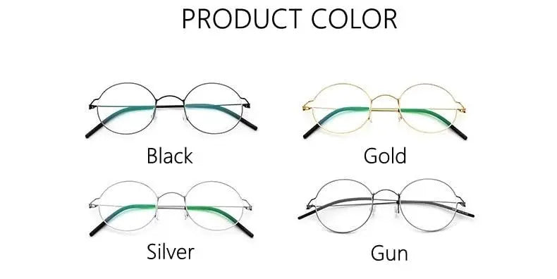 Unisex Round Full Rim Titanium Screwless Prescription Glasses 28607 — view 12 | Rx Spectacle