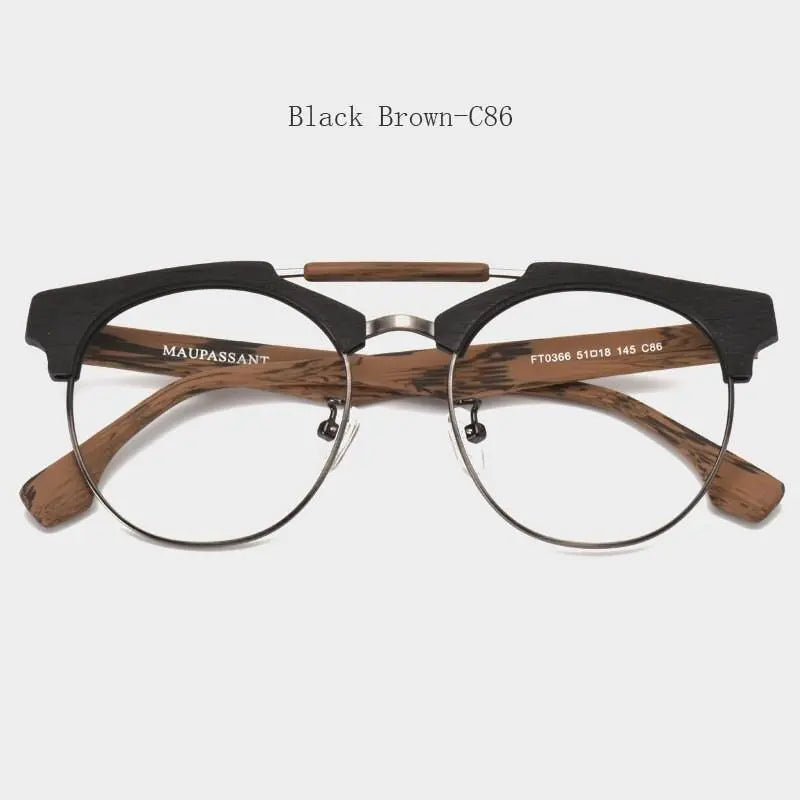 Unisex Round Full Rim Alloy Double Bridge Prescription Glasses Ft0366 — view 4 | Rx Spectacle