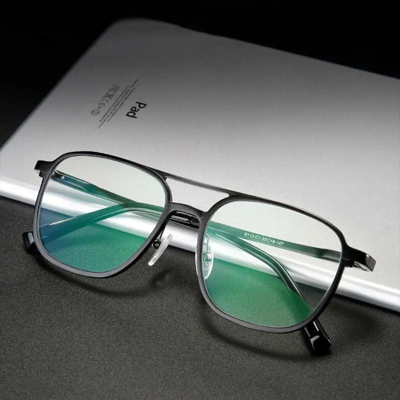 Men's Square Full Rim Alloy Prescription Glasses 6113 — view 1 | Rx Spectacle