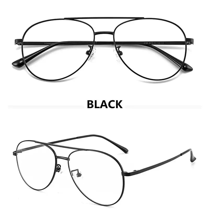 Unisex Oval Full Rim Titanium Double Bridge Prescription Glasses 2194 — view 7 | Rx Spectacle