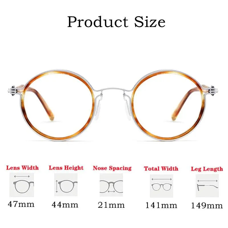 Unisex Round Full Rim Titanium Prescription Glasses H33088 — view 9 | Rx Spectacle