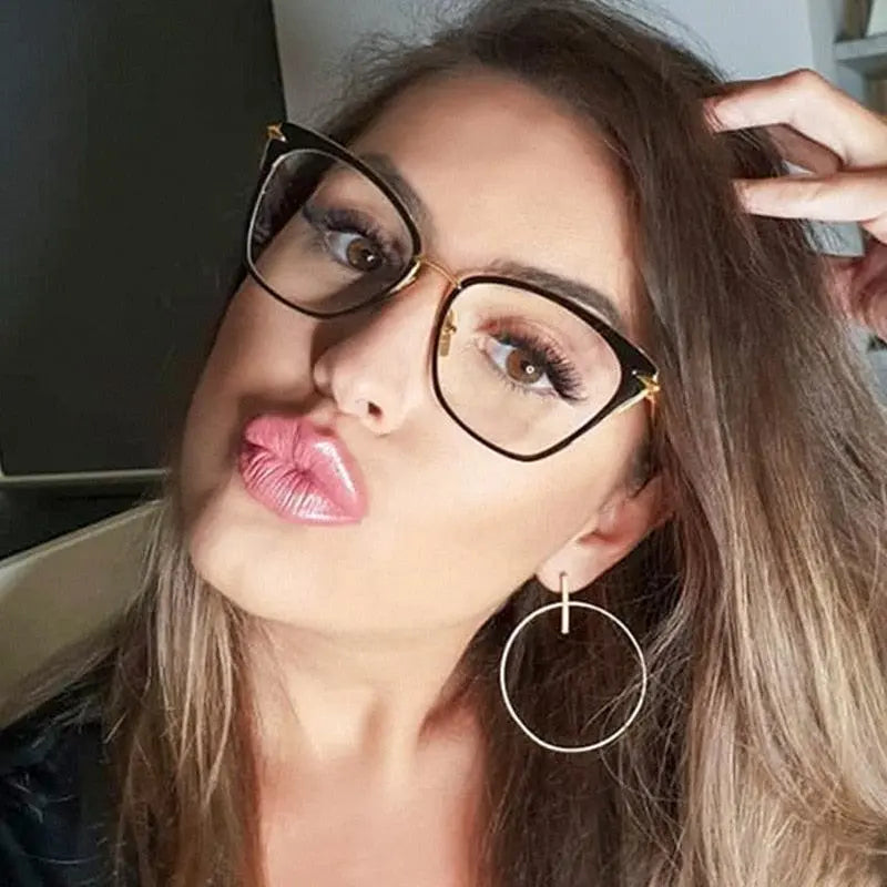 Women's Cat Eye Full Rim TR90 Prescription Glasses 95138 — view 1 | Rx Spectacle