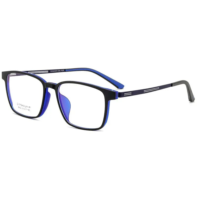Men's Square Full Rim Titanium Prescription Glasses 8906 — view 10 | Rx Spectacle