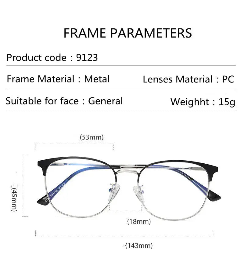 Unisex Browline Full Rim Acetate Prescription Glasses 9123 — view 11 | Rx Spectacle