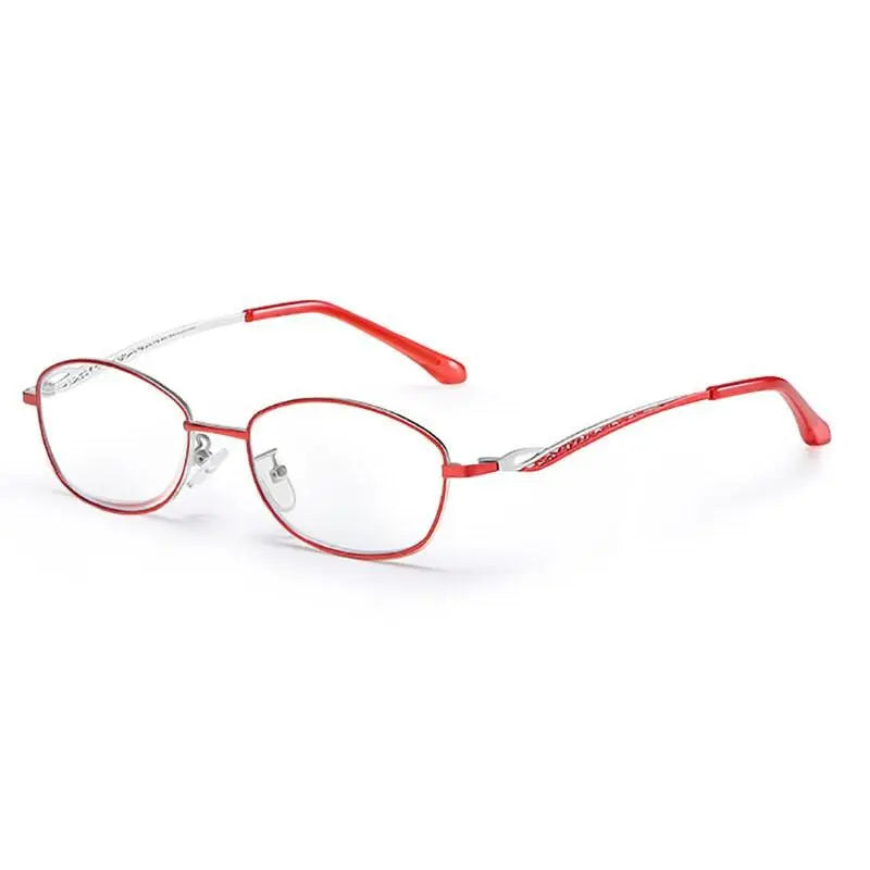 Women's Rectangular Full Rim Alloy Reading Glasses 9002 — view 2 | Rx Spectacle