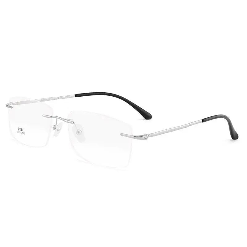 Men's Rimless Alloy Screwless Prescription Glasses 7053 — view 9 | Rx Spectacle