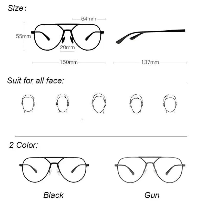 Unisex Square Full Rim Alloy Prescription Glasses 8685 — view 3 | Rx Spectacle