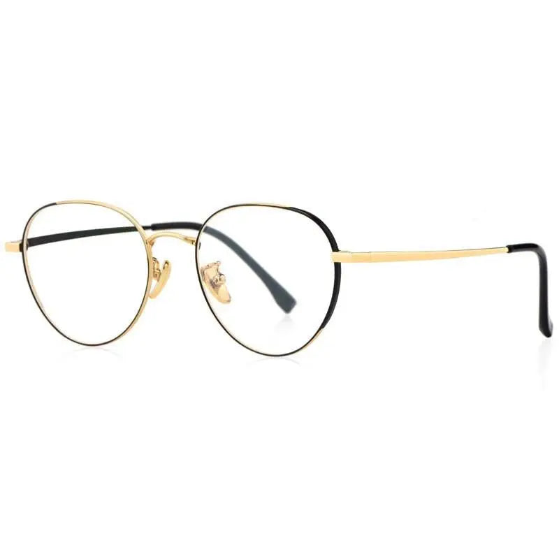 Women's Round Full Rim Titanium Prescription Glasses T3927 — view 3 | Rx Spectacle