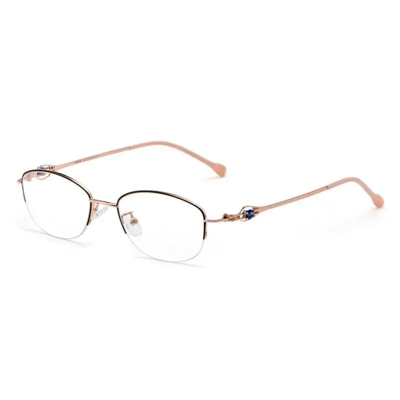 Women's Semi-Rimless Alloy Prescription Glasses 8020Z — view 8 | Rx Spectacle