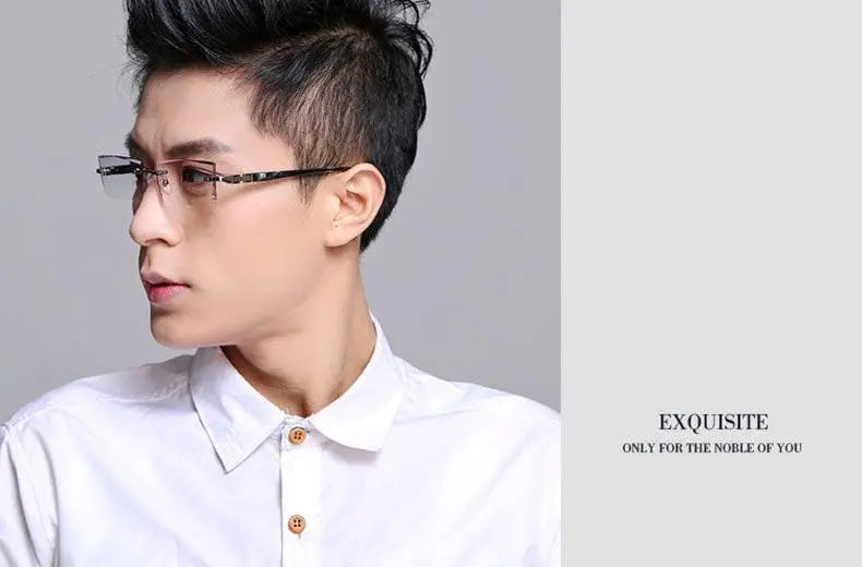 Men's Rimless Alloy Prescription Glasses 58050 — view 11 | Rx Spectacle