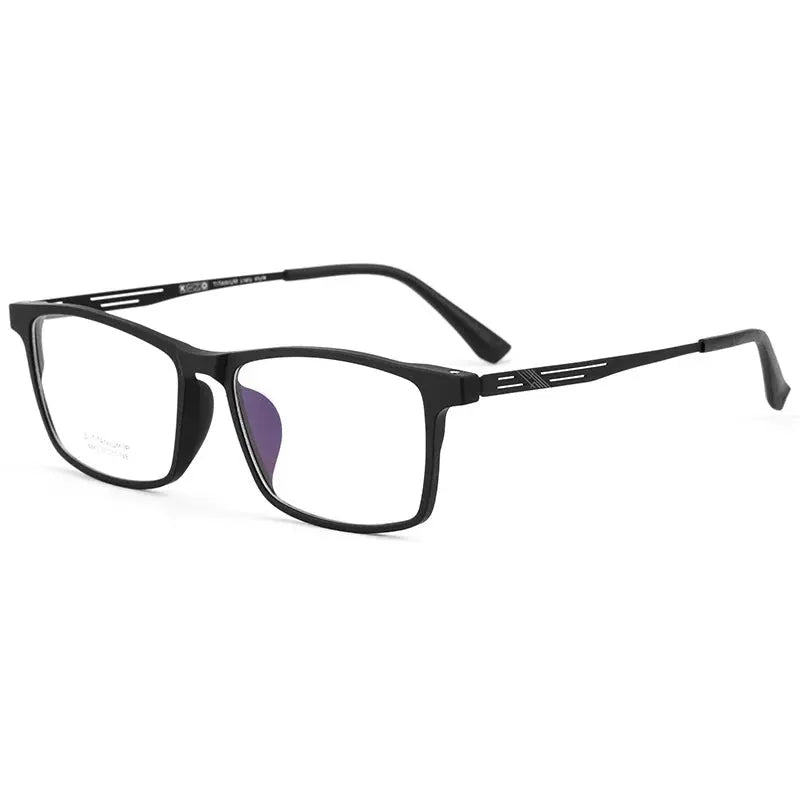 Unisex Square Full Rim Titanium Oversized Prescription Glasses 48883 — view 6 | Rx Spectacle