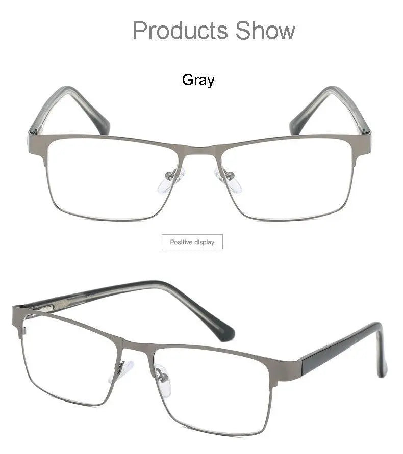 Men's Square Full Rim Alloy Reading Glasses R89865 — view 11 | Rx Spectacle