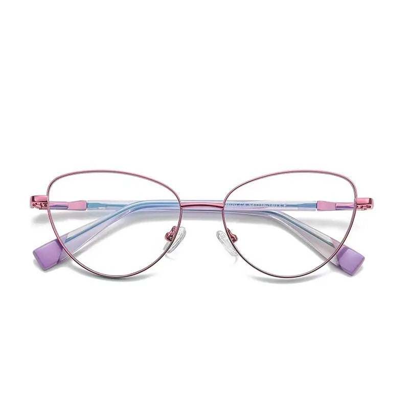 Women's Cat Eye Full Rim Alloy Prescription Glasses 3020 — view 5 | Rx Spectacle