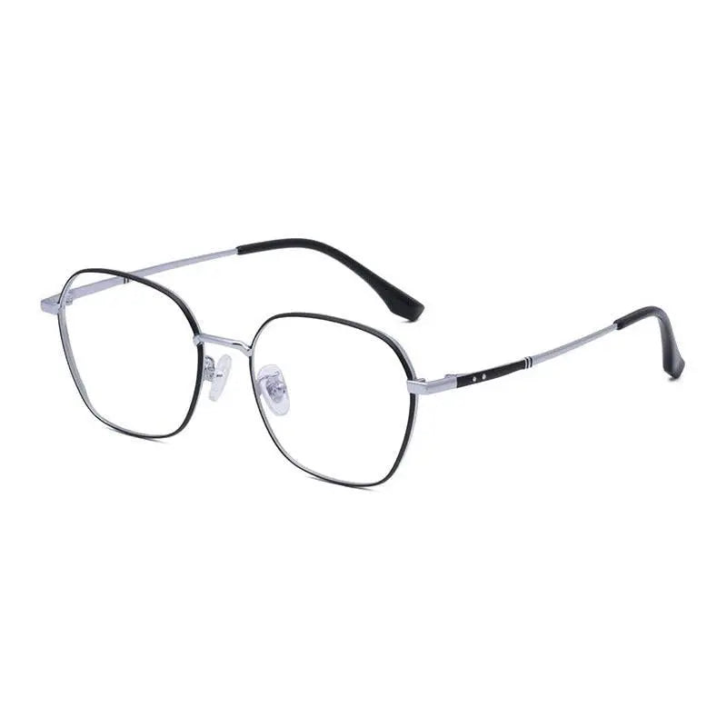 Unisex Polygon Full Rim Titanium Prescription Glasses 8009 — view 7 | Rx Spectacle