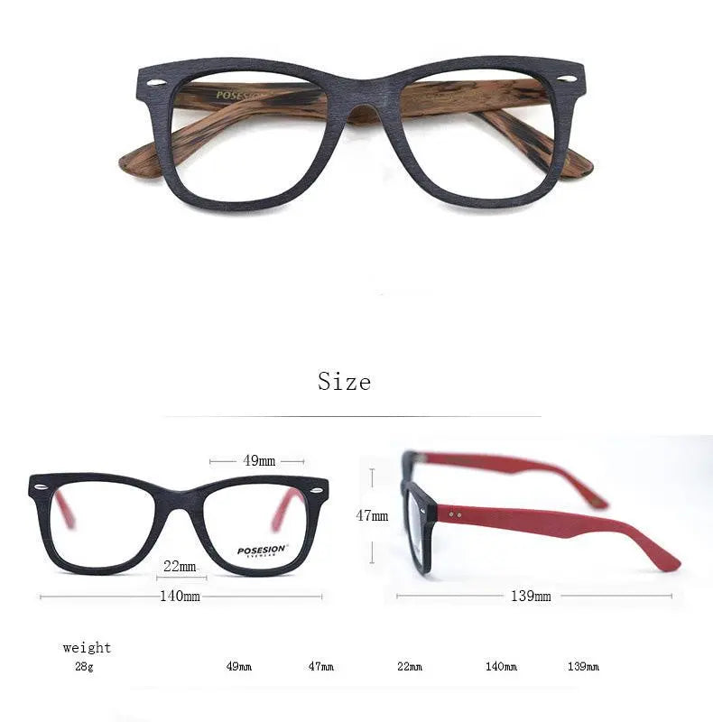Men's Round Full Rim Wood Prescription Glasses Ps6099 — view 8 | Rx Spectacle