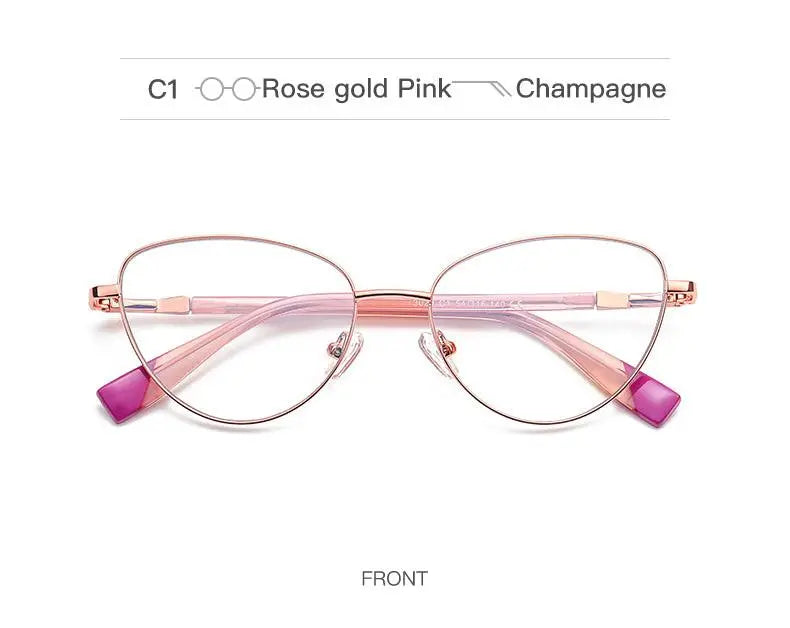 Women's Cat Eye Full Rim Alloy Prescription Glasses 3020 — view 13 | Rx Spectacle
