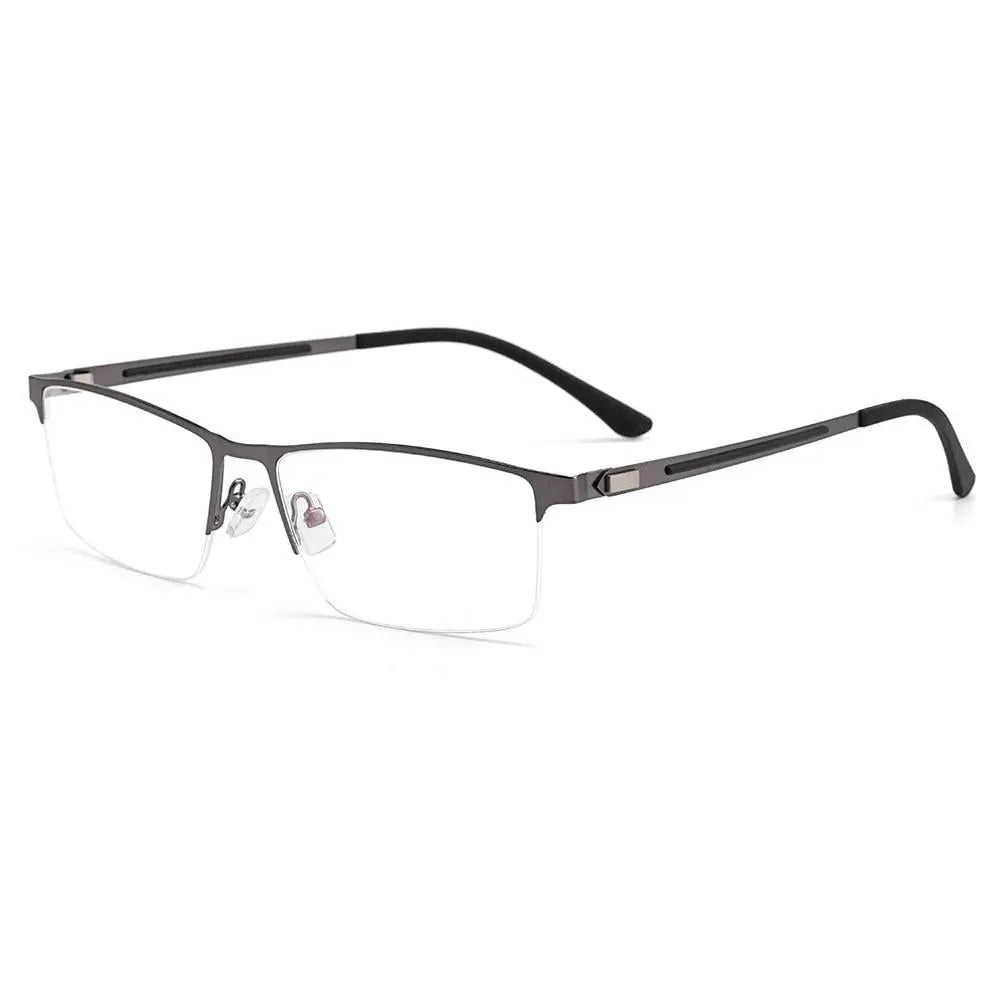Men's Square Semi-Rimless Titanium Prescription Glasses S41001 — view 8 | Rx Spectacle