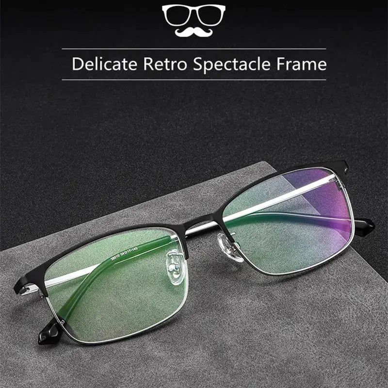 Unisex Square Full Rim Alloy Reading Glasses 38010 — view 3 | Rx Spectacle
