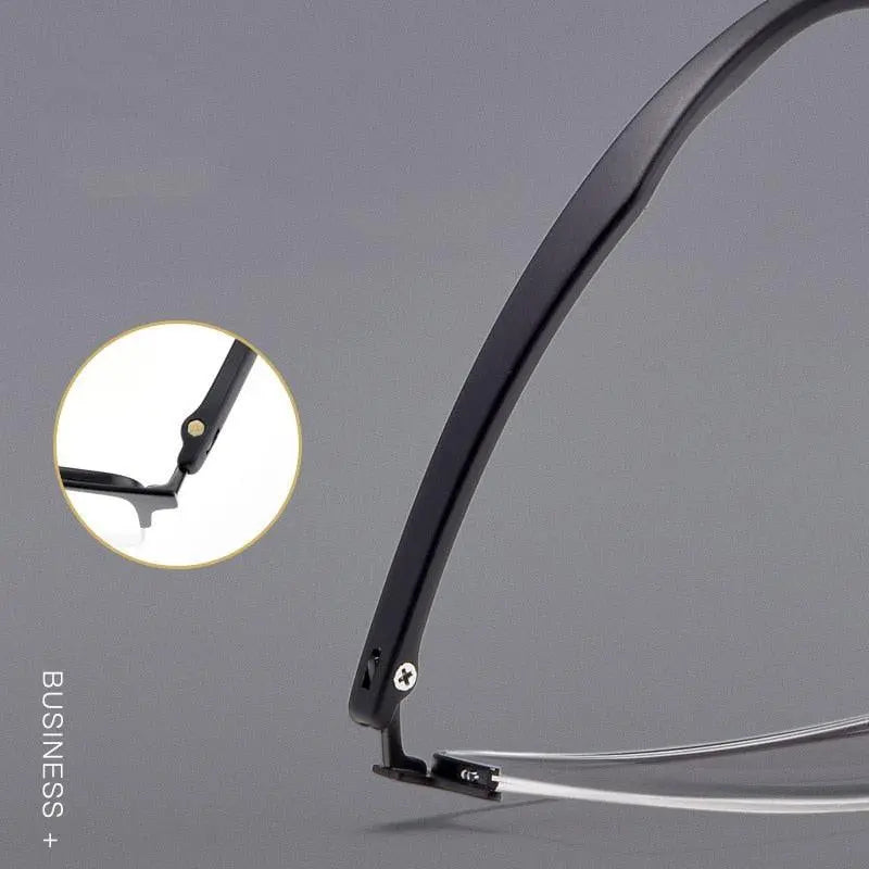 Men's Semi-Rimless Alloy Prescription Glasses 89032 — view 9 | Rx Spectacle