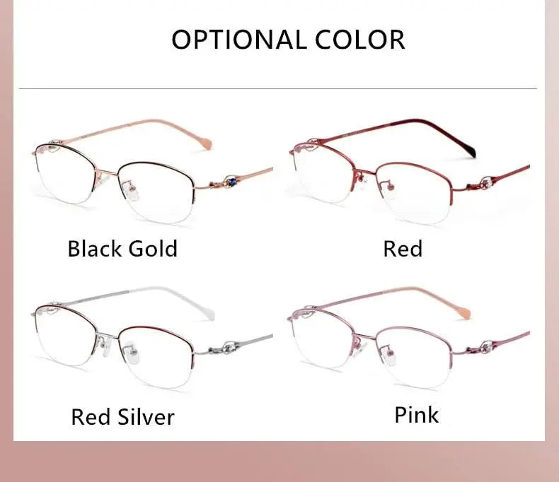 Women's Semi-Rimless Alloy Prescription Glasses 8020Z — view 15 | Rx Spectacle