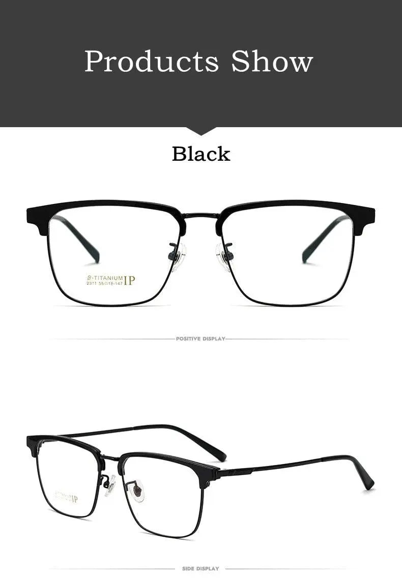 Men's Square Full Rim Titanium Prescription Glasses 2311YJ — view 13 | Rx Spectacle