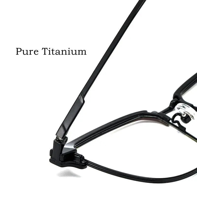 Men's Square Full Rim Titanium Prescription Glasses 2311YJ — view 8 | Rx Spectacle