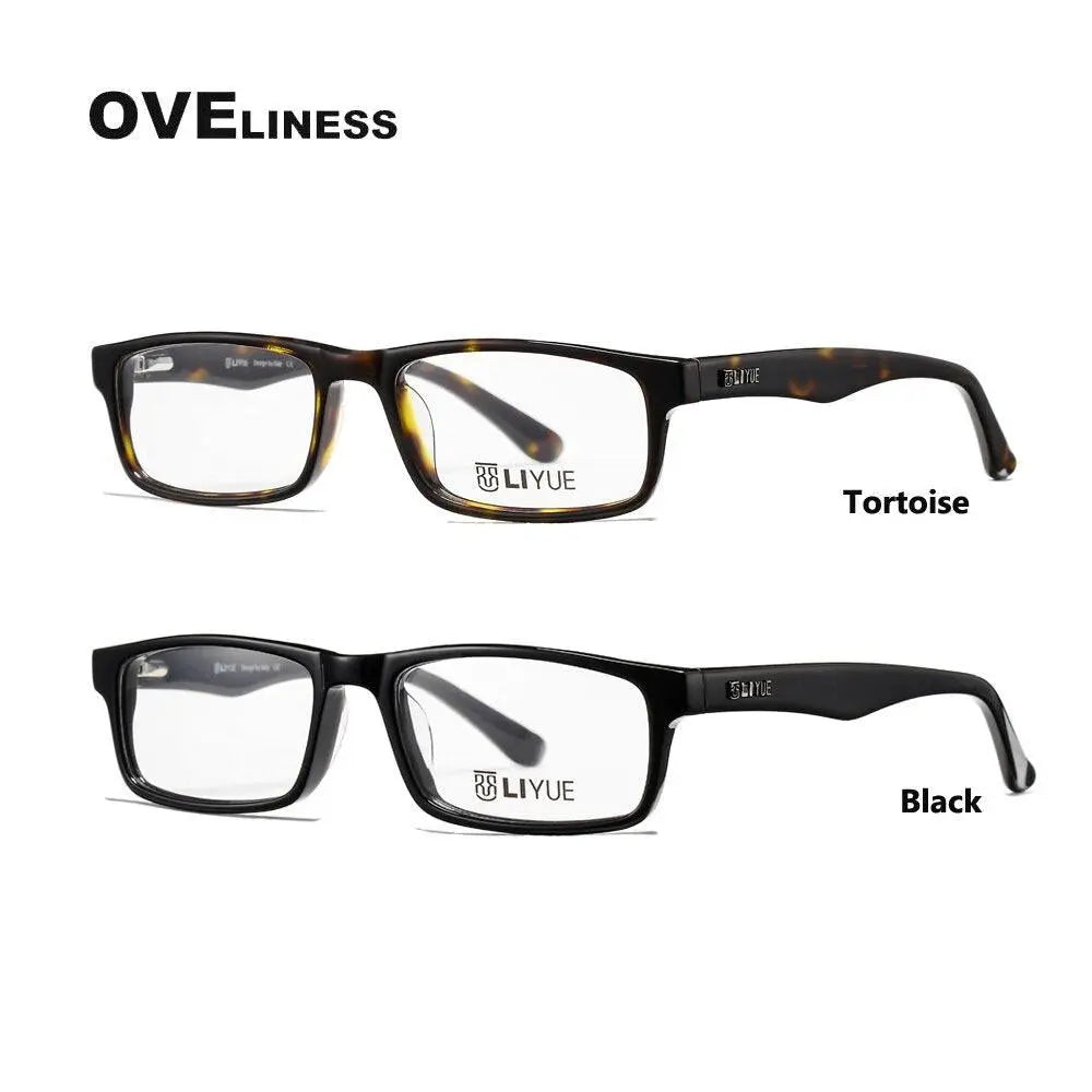 Unisex Square Full Rim Acetate Prescription Glasses Lg001 — view 4 | Rx Spectacle