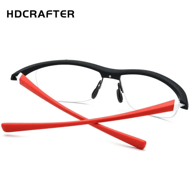 Men's Rectangular Semi-Rimless TR90 Sports Glasses 7027 — view 10 | Rx Spectacle