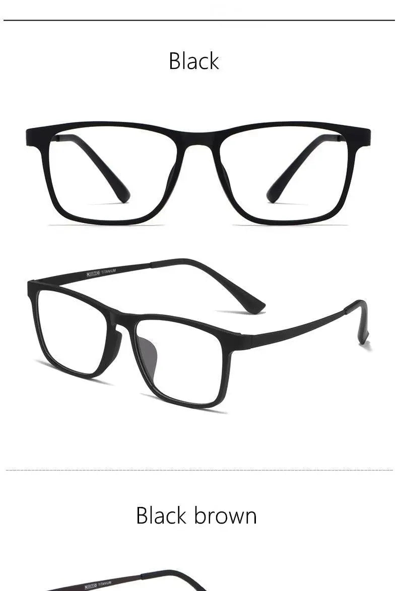 Men's Square Full Rim Titanium Prescription Glasses HR3068 — view 13 | Rx Spectacle