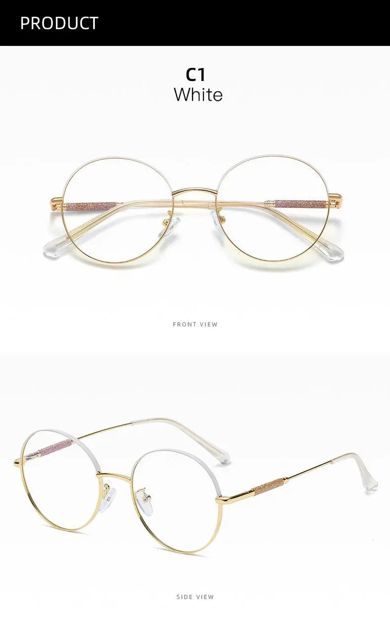 Women's Round Full Rim Alloy Prescription Glasses 95818 — view 14 | Rx Spectacle