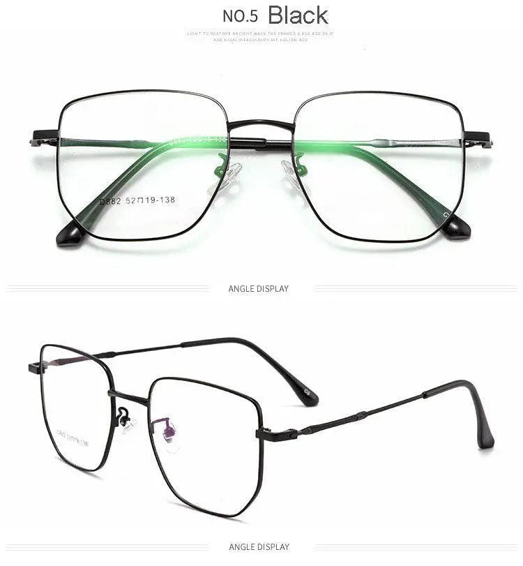 Unisex Square Full Rim Alloy Prescription Glasses D882 — view 16 | Rx Spectacle
