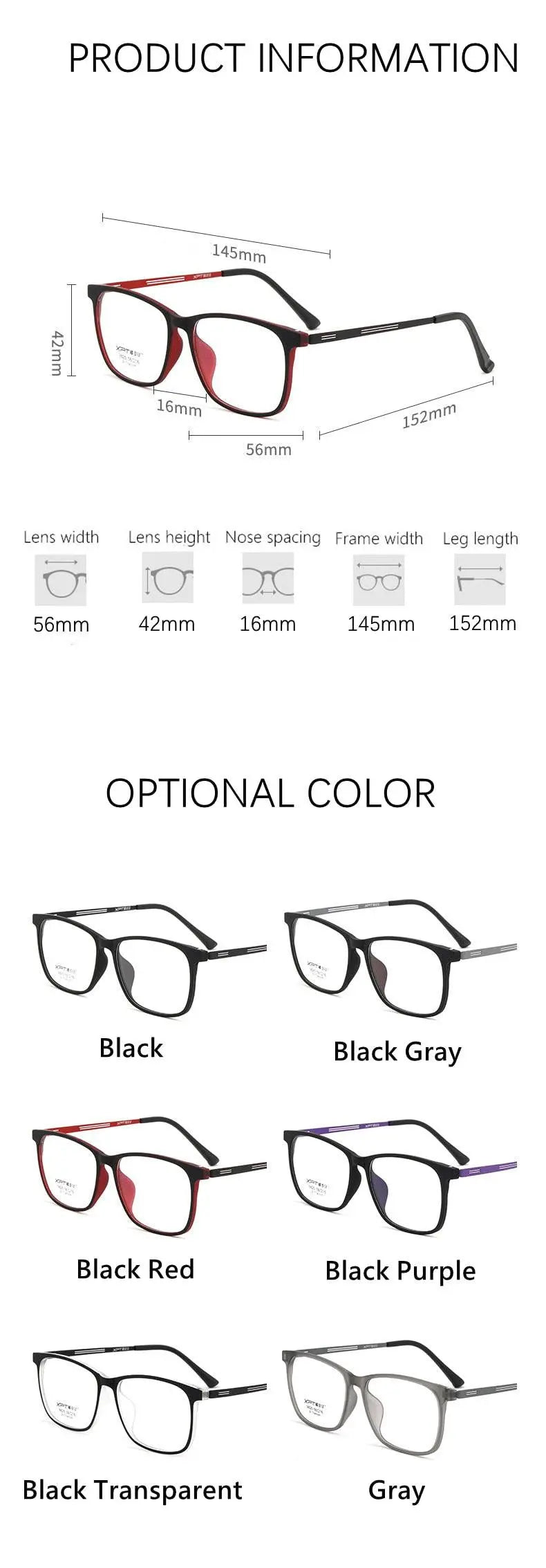 Men's Square Full Rim Titanium Prescription Glasses 9825 — view 12 | Rx Spectacle