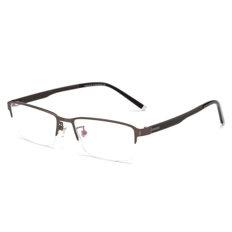 Men's Rectangular Semi-Rimless Alloy Prescription Glasses 3095 — view 9 | Rx Spectacle