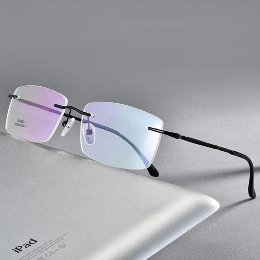 Men's Rimless Alloy Screwless Prescription Glasses 7053 — view 1 | Rx Spectacle