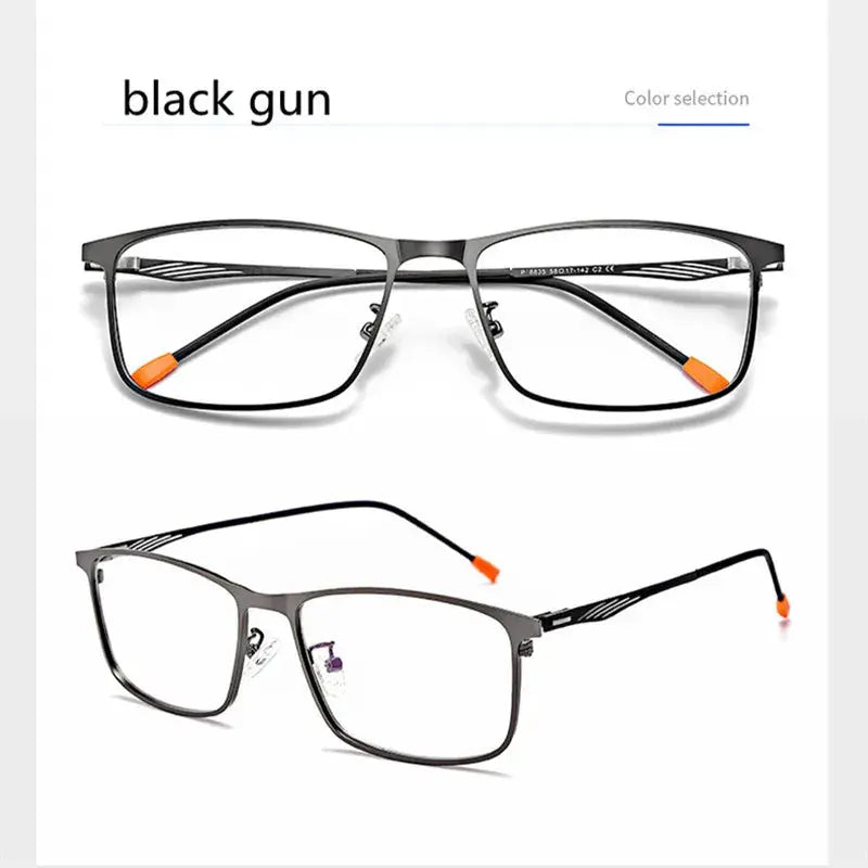 Unisex Square Full Rim Alloy Reading Glasses 8835 — view 5 | Rx Spectacle