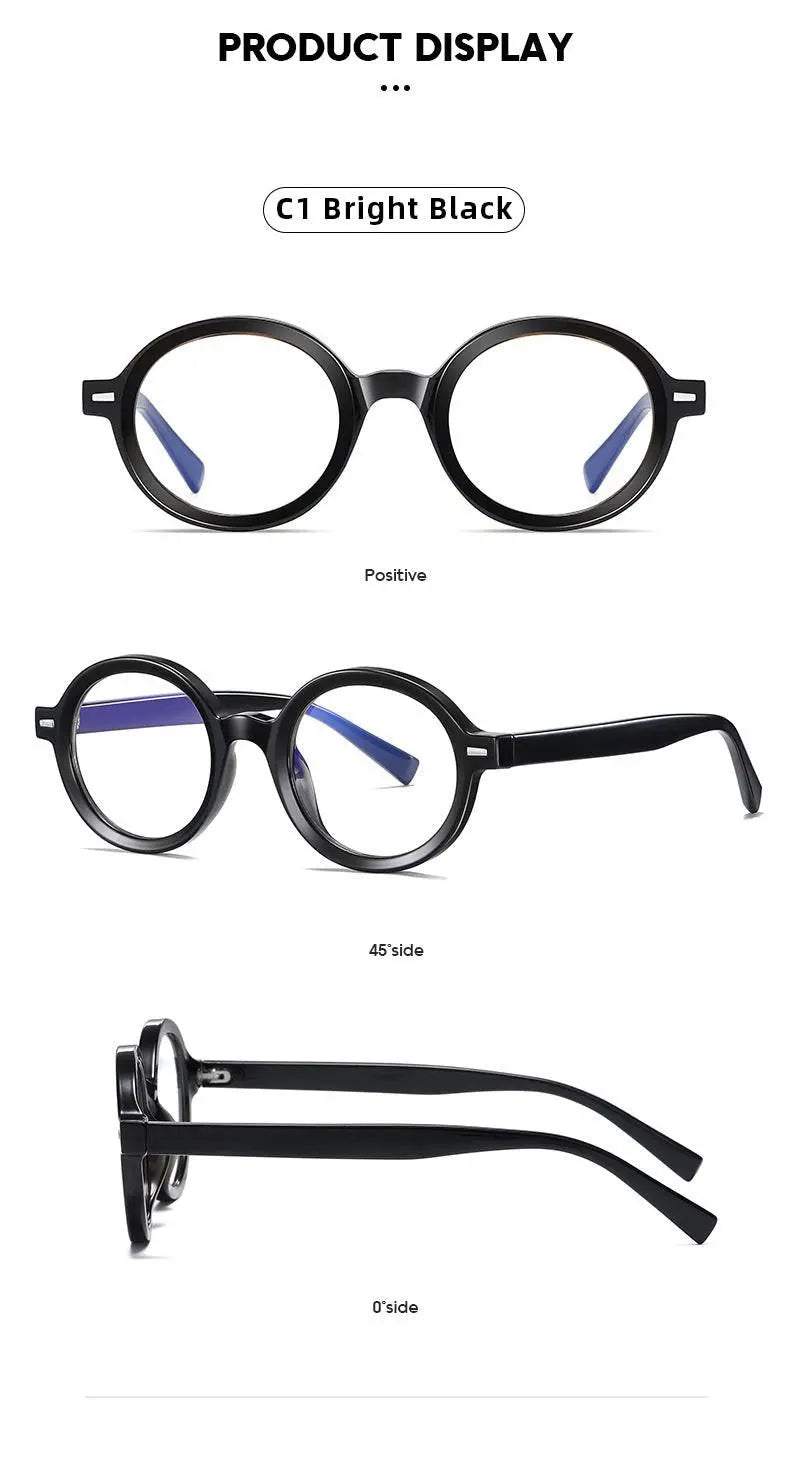 Unisex Round Full Rim Titanium Prescription Glasses 2092 — view 14 | Rx Spectacle