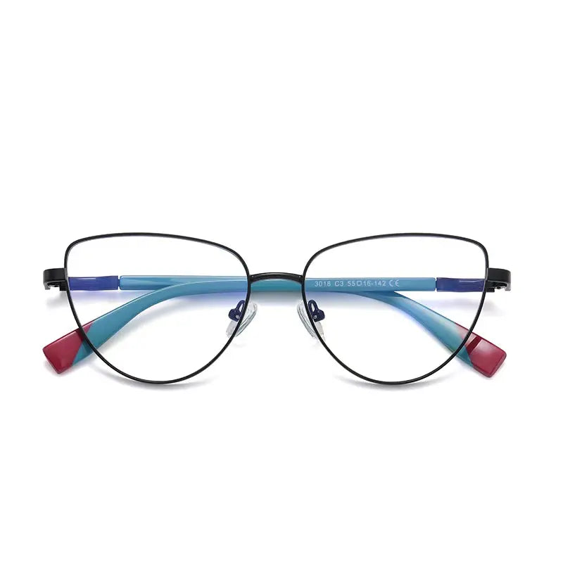 Women's Cat Eye Full Rim Alloy Prescription Glasses 89301 — view 7 | Rx Spectacle