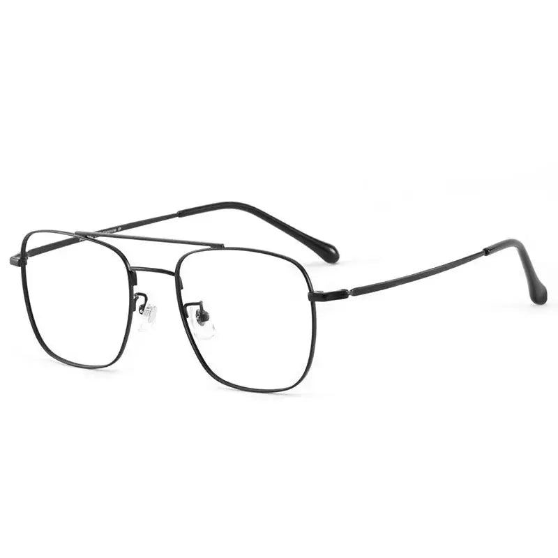 Unisex Square Full Rim Titanium Double Bridge Prescription Glasses 860670 — view 3 | Rx Spectacle