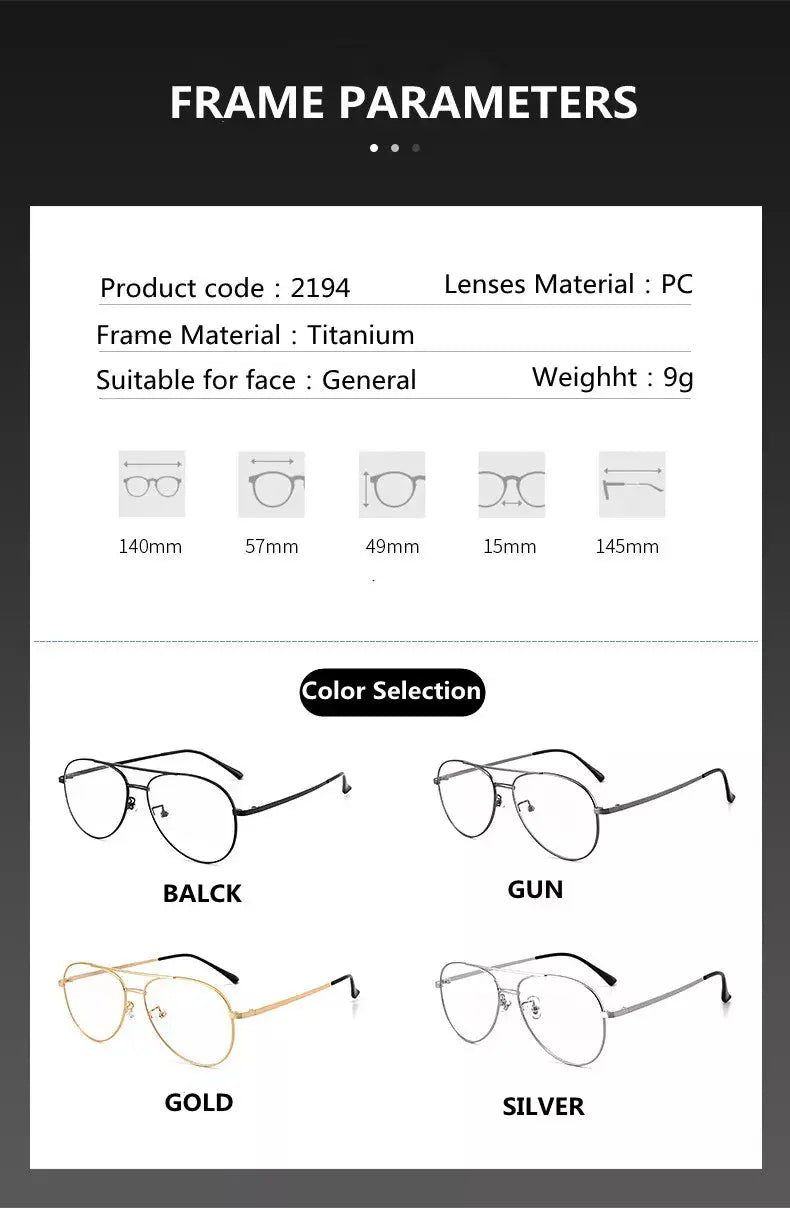 Unisex Oval Full Rim Titanium Double Bridge Prescription Glasses 2194 — view 11 | Rx Spectacle