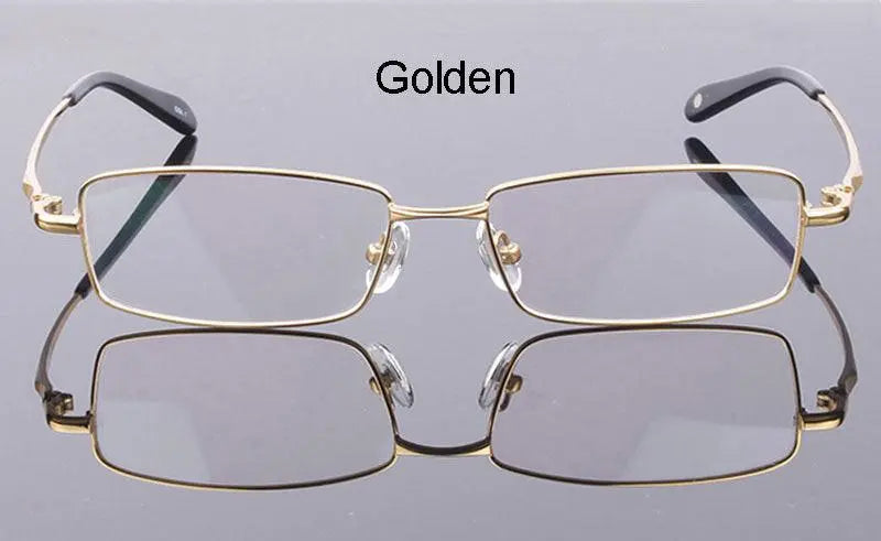 Men's Rectangular Full Rim Titanium Prescription Glasses 9867 — view 13 | Rx Spectacle
