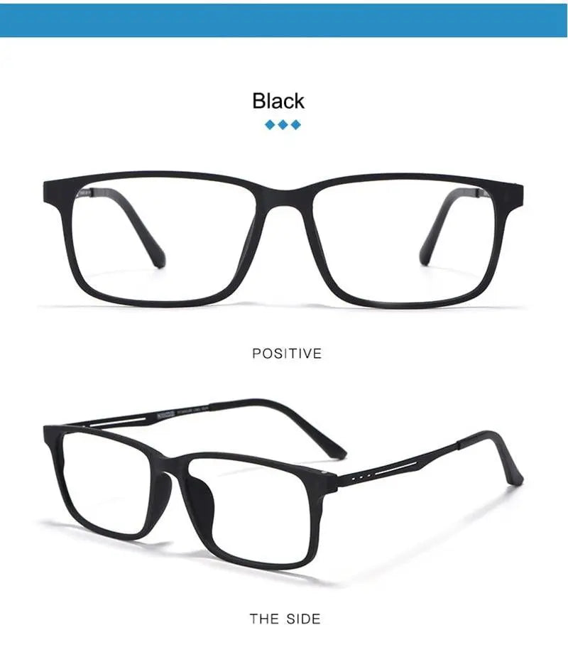 Unisex Square Full Rim Titanium Prescription Glasses 8838 — view 13 | Rx Spectacle