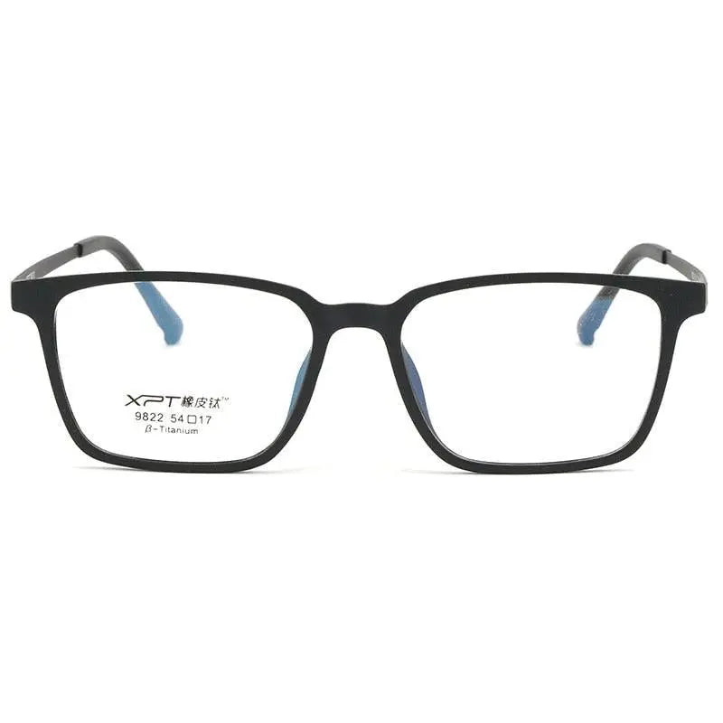 Men's Square Full Rim Titanium Prescription Glasses 9822 — view 2 | Rx Spectacle