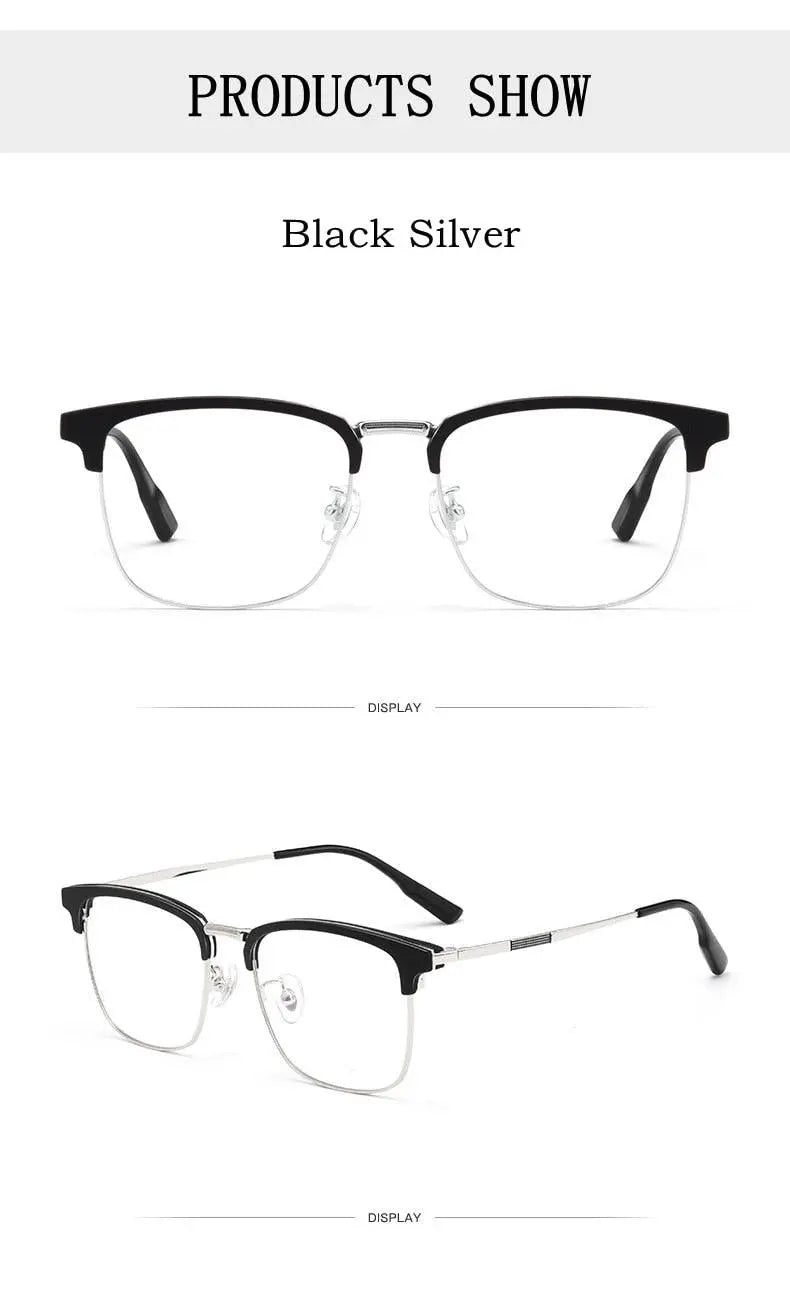 Men's Square Full Rim Titanium Prescription Glasses 2312YJ — view 12 | Rx Spectacle