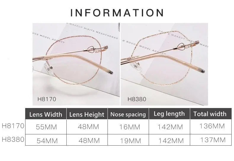 Women's Rimless Alloy Prescription Glasses H8170 — view 5 | Rx Spectacle