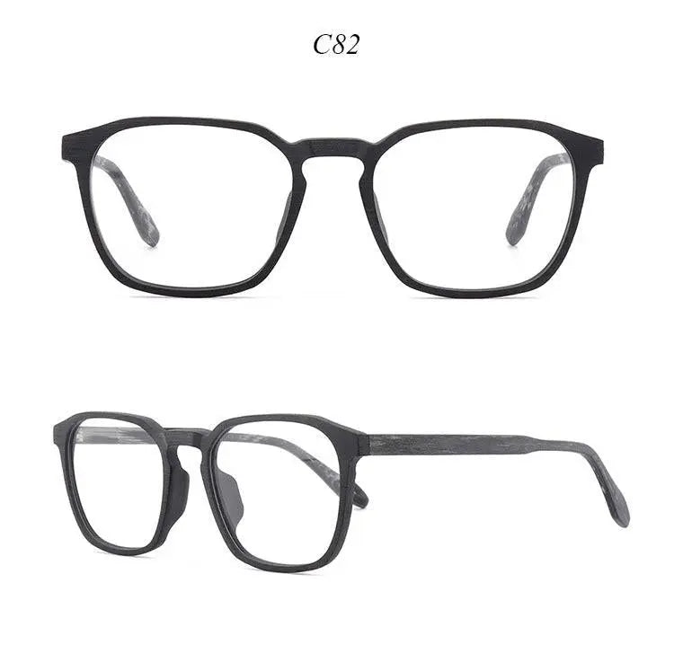 Men's Square Full Rim Wood Oversized Prescription Glasses 1692 — view 18 | Rx Spectacle