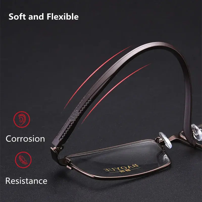 Unisex Square Full Rim Alloy Reading Glasses 8825 — view 3 | Rx Spectacle