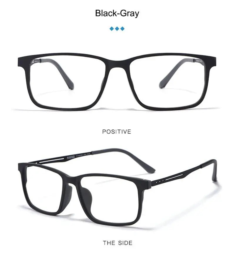 Unisex Square Full Rim Titanium Prescription Glasses 8838 — view 15 | Rx Spectacle