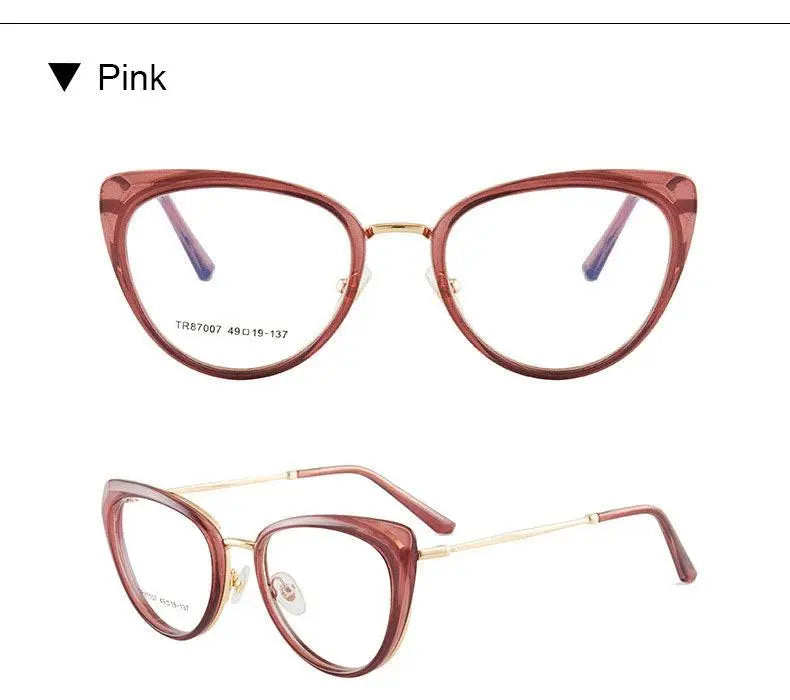 Women's Cat Eye Full Rim TR90 Prescription Glasses 7007 — view 20 | Rx Spectacle