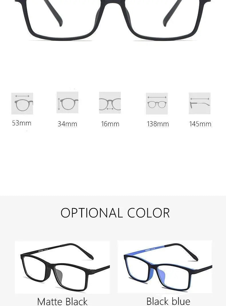 Unisex Square Full Rim Titanium Prescription Glasses HR3048 — view 10 | Rx Spectacle