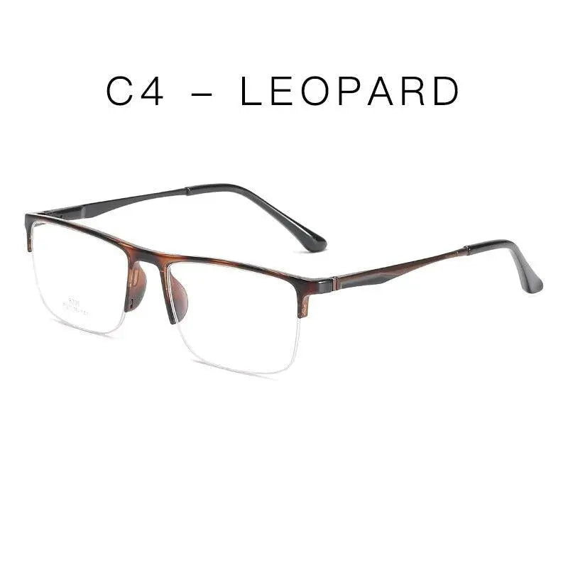 Unisex Square Semi-Rimless Alloy Prescription Glasses 8725 — view 2 | Rx Spectacle